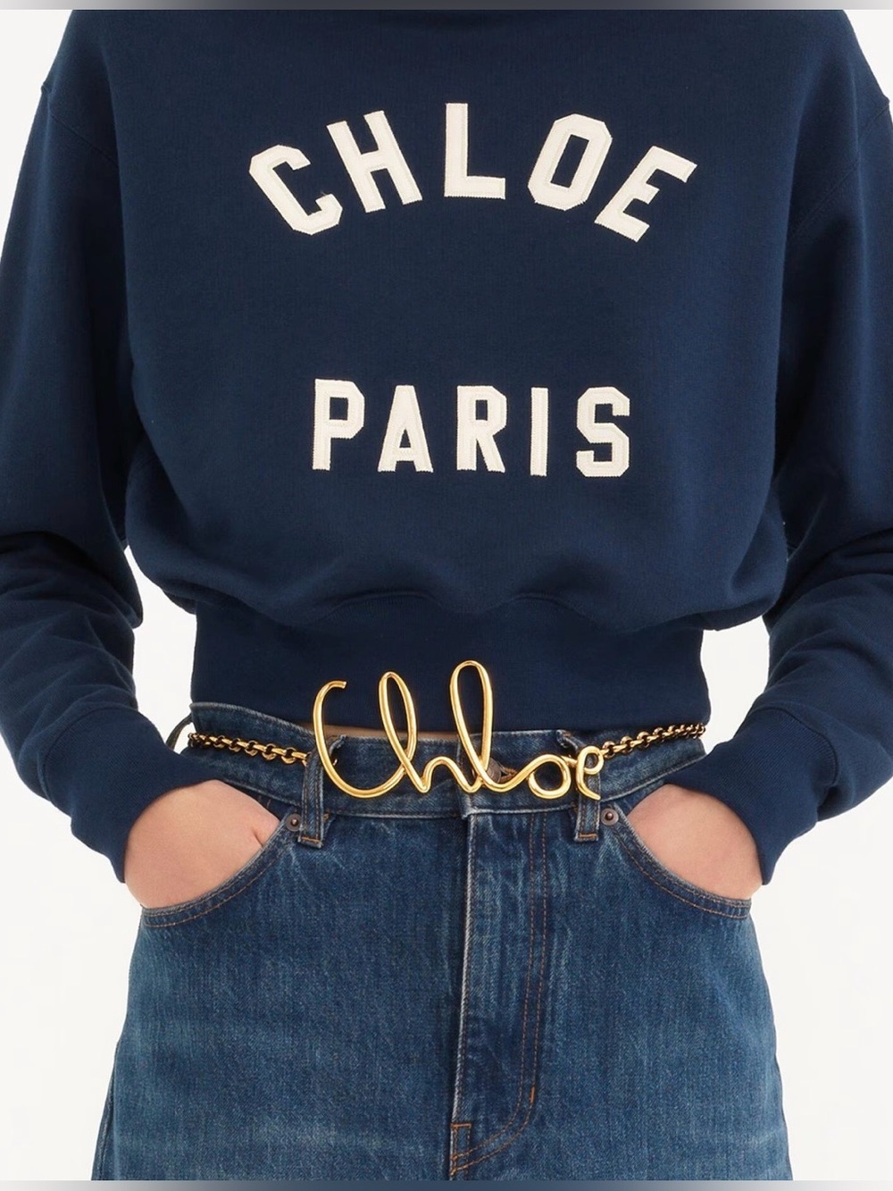 Chloe small gold iconic belt